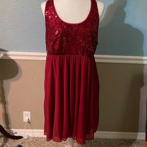 Apt9 red holiday sequin dress.